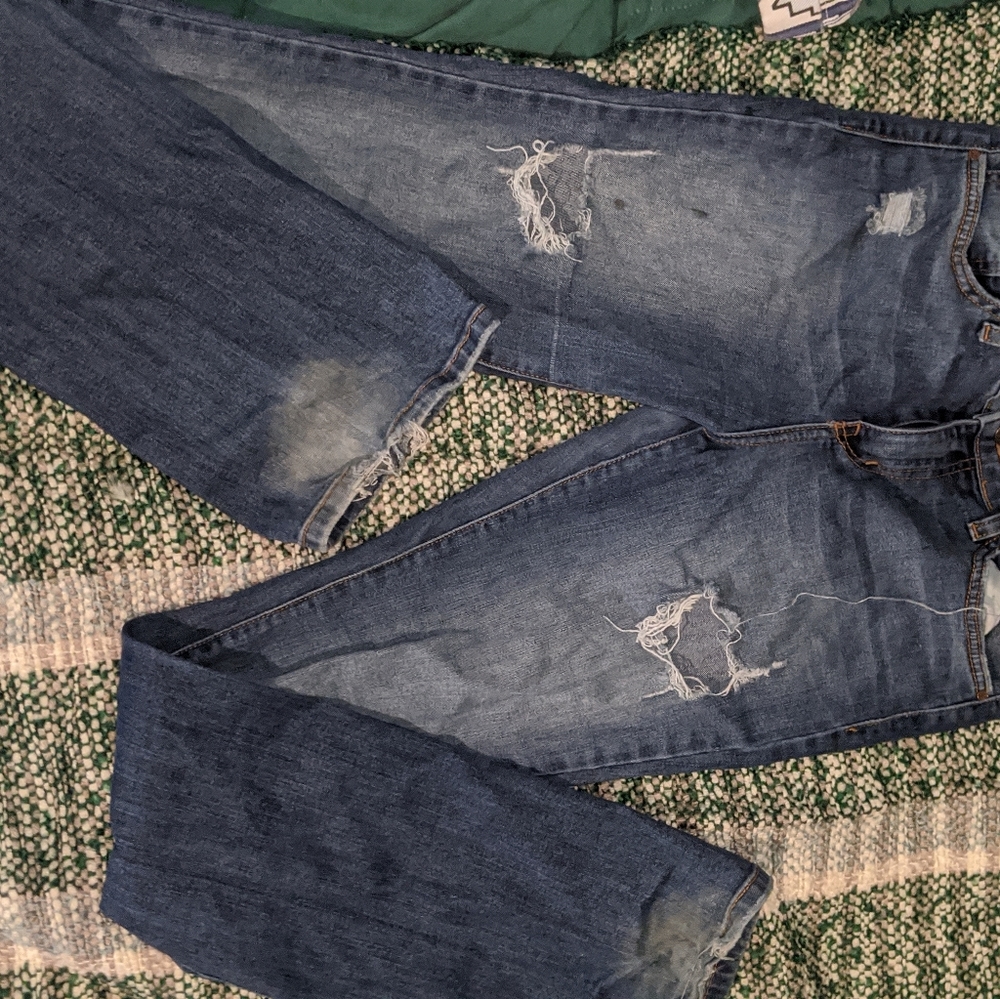 Holey Straight Leg Denim